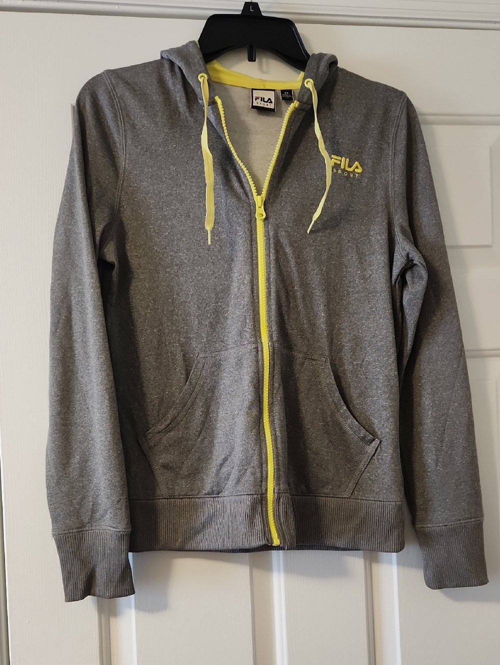 Fila Grey Hoodie with Yellow Accents
